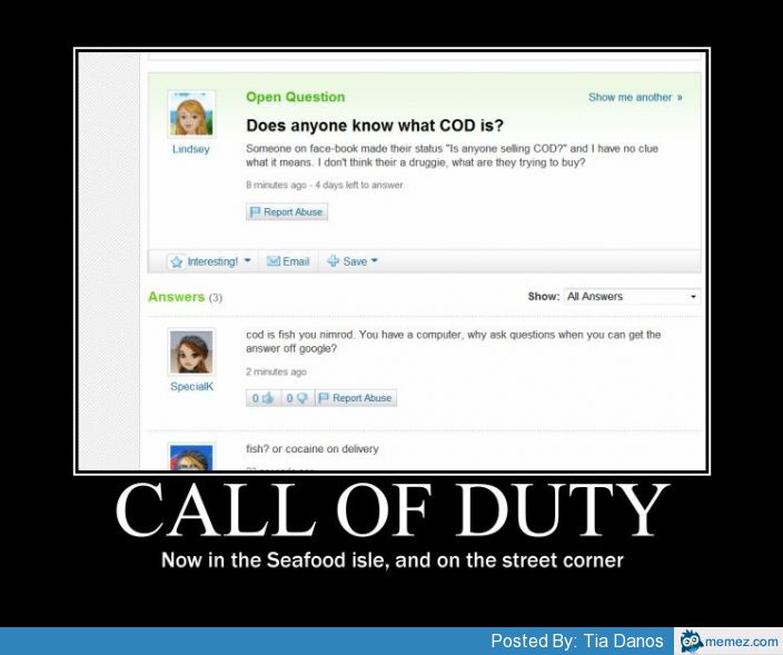 What does "COD" mean?