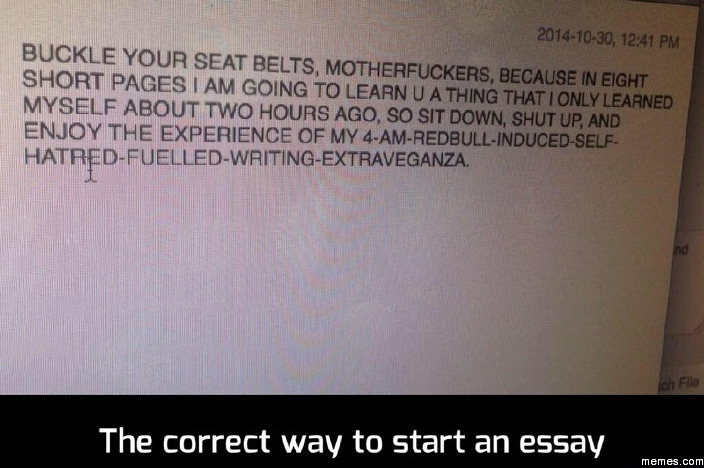 Way to start an essay
