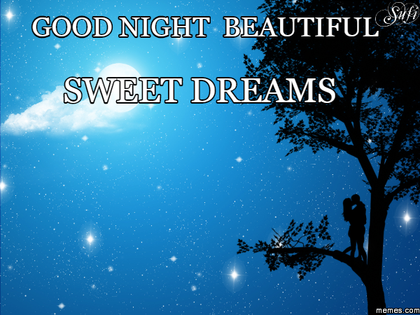 good night beautiful sweet dreams | Memes.com